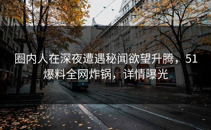 圈内人在深夜遭遇秘闻欲望升腾，51爆料全网炸锅，详情曝光